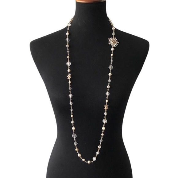 CHANEL Jewelry - CHANEL NIB Gold Crystal Sun Medallion Necklace